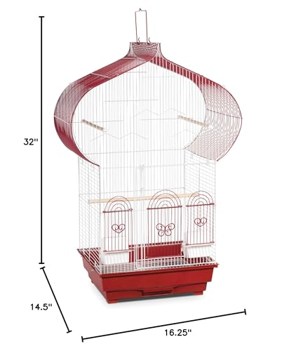 Prevue Hendryx SP1620-1 Casbah Cage in Berry and White, 1/2-Inch