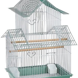 Prevue Hendryx SP1720-4 Shanghai Parakeet Cage in Inexperienced and White