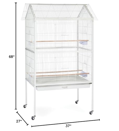 Prevue Pet Merchandise F030 White Aviary Flight Cage, Dimensions: 37 x 27 x 68 inches